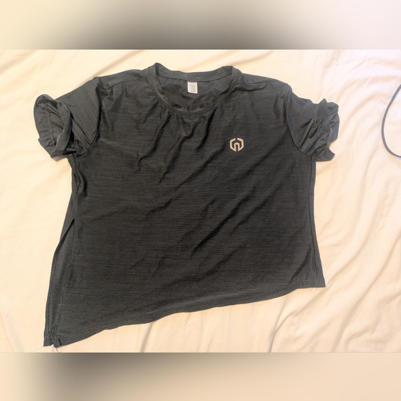 Tops - Charcoal Gray Aesymetrical Athletic Top